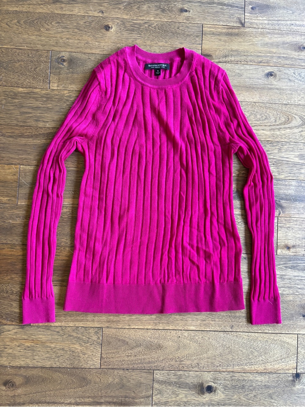 Banana Republic 100% Merino Wool Ribbed Sweater Small Pink